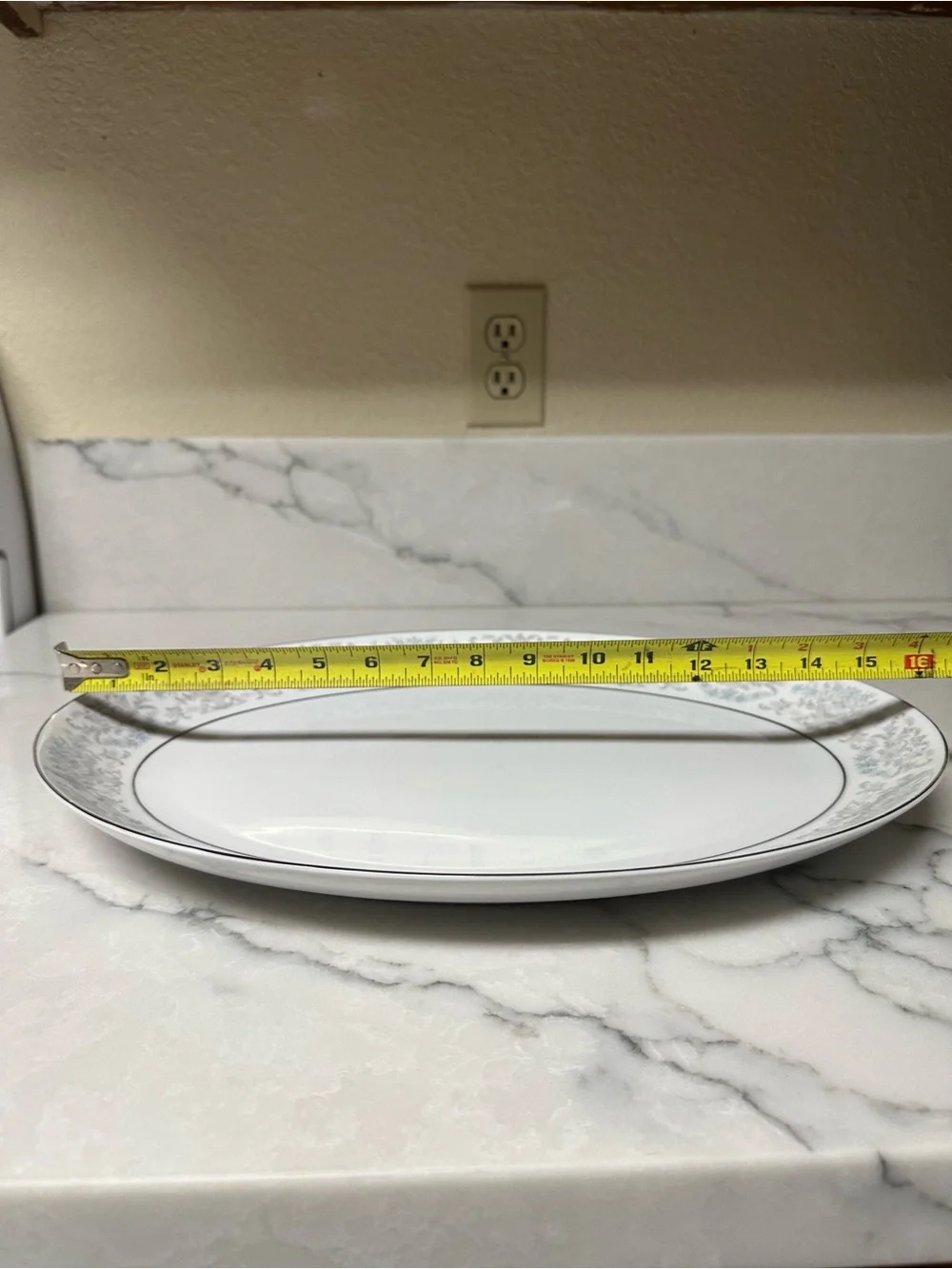 Vintage Mikasa Fine China pattern oval porcelain serving platter.